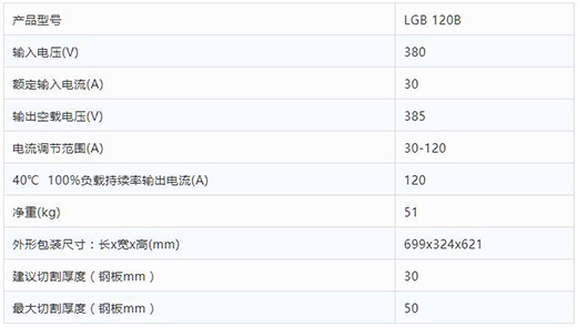 币游·国际(中国区)官方网站数字化等离子切割+碳弧气刨两用机LGB 120B整机参数